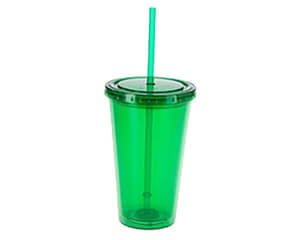 Vaso doble pared 500 ml con popote Glass Tropical promocionales, T48T