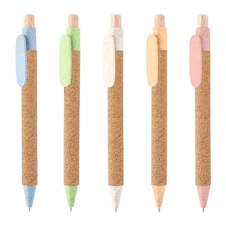 Bolígrafos grabadas personalizadas con corcho