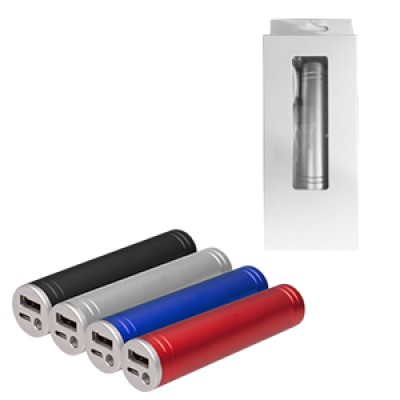 POWER BANK SPORT CON CAPACIDAD DE 2,600 mAh, INCLUYE UN ADAPTADOR Mod. 06-TEC028