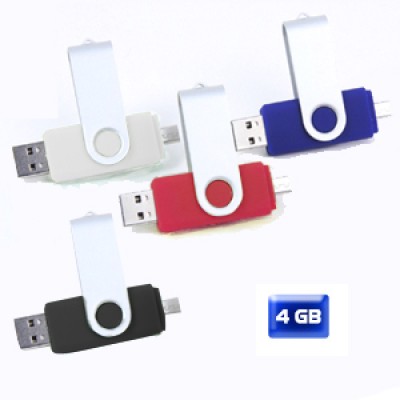 USB GIRATORIA CON ENTRADA PARA CELULAR 4GB Mod. 06-USB017