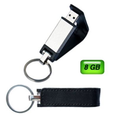 USB LLAVERO PIEL NEGRO 8GB Mod. 06-USB071