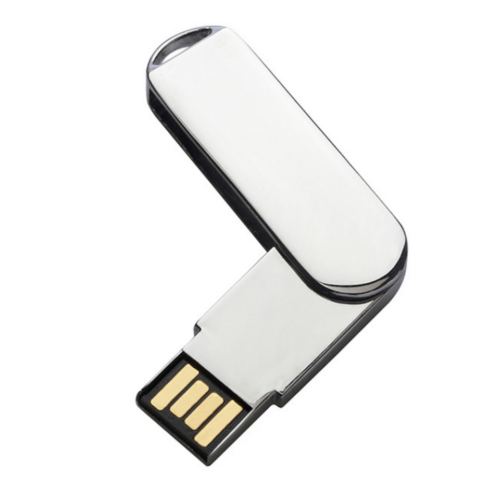 MEMORIA USB GIRATORIA DE 16 METALICA PLATA Mod. 06-USB232